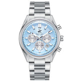 Beverly Hills Polo Club Men's Watch Analog Blue Dial with Silver Stainless Steel Band, BP3781X.300