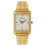 Sonata Men's Watch Analog White Dial With Gold Stainless Steel Band, 7007YM01
