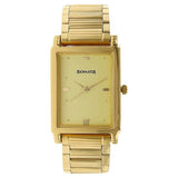 Sonata Men's Watch Analog Champagne Dial With Gold Stainless Steel Band, 7058YM02