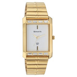 Sonata Men's Watch Analog Silver Dial With Gold Stainless Steel Band, 7075YM01