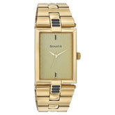 Sonata SO-7081YM02 gold dial men watch