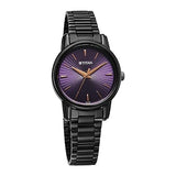Titan Women's Watch Analog Purple Dial with Black Stainless Steel Band, 2760NM01
