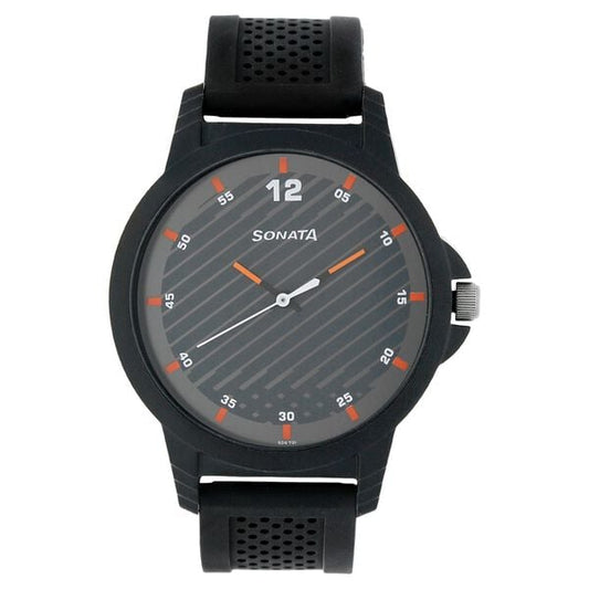 Sonata, Men, Analog, Watch, Grey Dial, Plastic Strap, 7119PP06