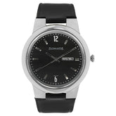 Sonata Men's Watch Analog Black Dial With Black Leather Strap, 7121SL02