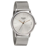 Sonata Men's Watch Analog Silver Dial With Mesh Stainless Steel Band, 7128SM04