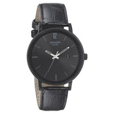 Sonata Men's Watch Analog Black Dial With Black Leather Strap, 7131NL01