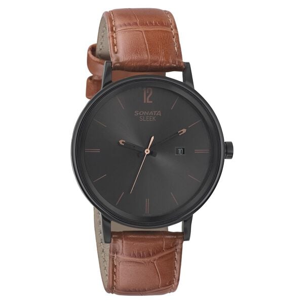 Sonata SO-7131NL02 black dial men watch