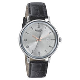 Sonata Men's Watch Analog Silver Dial With Brown Leather Strap, 7131SL01