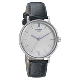 Sonata Men's Watch Analog White Dial With Black Leather Strap, 7131SL02