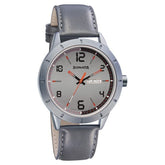 Sonata Men's Watch Analog Grey Dial With Grey Leather Strap, 7137AL01