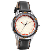 Sonata Men's Watch Analog White Dial With Black Leather Strap, 7138KL01