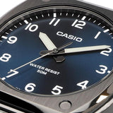 Casio Men's Watch Analog Blue Dial With Black Stainless Band, MTP-E730B-2AVDF