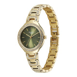 Titan Raga Spotlight Women's Quartz Analog Watch, Green Dial, Gold Metal Strap, TI-95428YM01