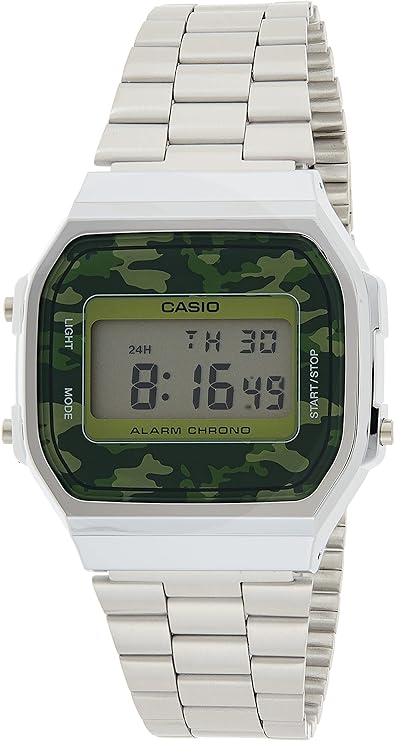 Casio men analog watch, green dial with comfortable strap, model CS-A168WEC-3DF, Bahrain