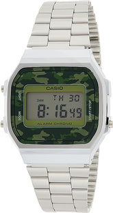 Casio men analog watch, green dial with comfortable strap, model CS-A168WEC-3DF, Bahrain