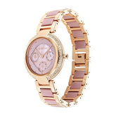 Titan Women's Watch Acetate Glam Collection, Mother of Pearl Dial Two Toned Brass Strap, 95187KD02