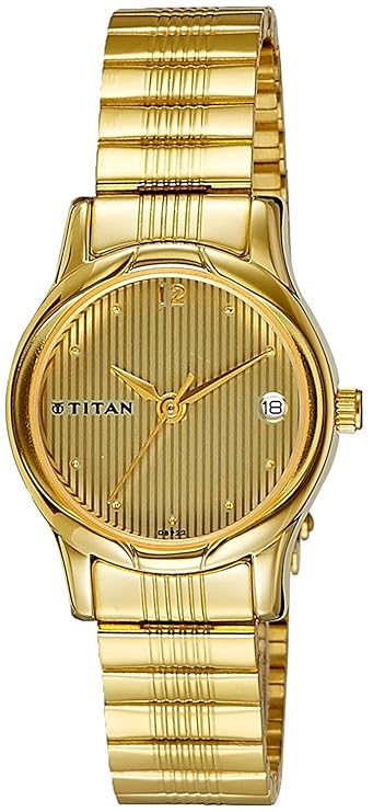Titan, Women, Analog, Watch, Champagne Dial, Stainless steel Strap, 2490YM04