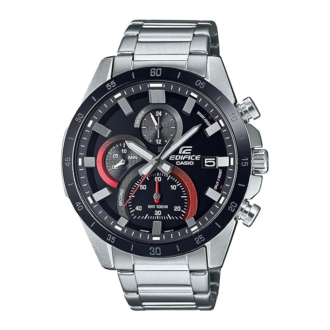 Edifice Analog Black Dial Silver Stainless Steel Band Men's Watch, EFR-571DB-1A1VUDF
