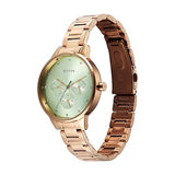 Titan Women's Watch Analog Green Dial with Rose Gold Stainless Steel Band, 2648WM09