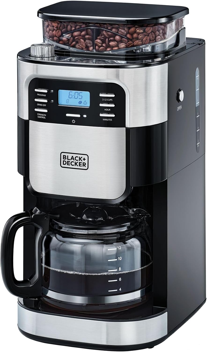 Black+Decker 12 Cups Drip Coffee Maker with Built-in Grinder DCMG1000-B5