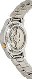 Seiko Men's Mechanical Watch Analog, Gold Dial Silver Stainless Band, SNKK13J