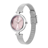 Titan Raga Showstopper Women's Watch Analog Pink Dial with Silver Mesh Band, 95268SM01
