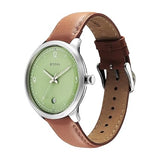 Titan Timeless Treasures Men's Watch Analog Green Dial With Brown Leather Strap, 10023SL01