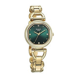 Titan Raga Showstopper Women's Watch Analog Green Dial with Gold Stainless Steel Band, 95301YM01