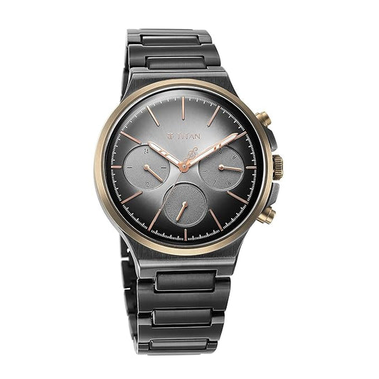 Titan, Men, Analog, Watch, Grey Dial, Stainless steel Strap, 1883KM01