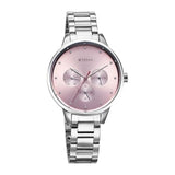 Titan Women's Watch Analog Pink Dial with Silver Stainless Steel Band, 2648SM13