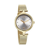 Titan Raga Showstopper Women's Watch Analog Silver Dial with Gold Mesh Band, 95268YM01