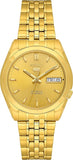 Seiko Men's Mechanical Watch Analog, Gold Dial Gold Stainless Band ,SNK366K