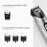 Wahl Silver Trim Rechargeable Beard Trimmer for Men Cordless,Precision Stainless Steel Blades, 09891-017