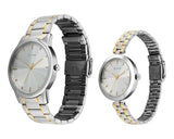 Titan Bandhan Eternal Pair Watch Silver Dial with Two Toned Gold and Silver Stainless Steel Band, 19692969BM01