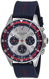 Lee Cooper Men's Multifunction Watch Silver Dial With Dark Blue Silicone Strap,LC07210.339