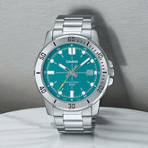 Casio Men's Watch Analog Blue Dial with Silver Stainless Steel Band, MTP-VD01D-3E2VUDF