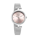 Titan Raga Showstopper Women's Watch Analog Pink Dial with Silver Mesh Band, 95268SM01