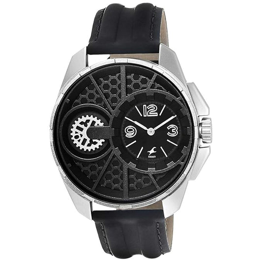 Fastrack, Men's, Analog Watch, Black Dial, with Leather Band, FA-3133SL01