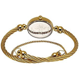 Titan Raga Women's Watch Analog Red Dial with Gold Stainless Steel Band, 197YM02