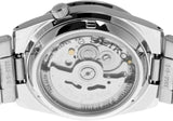 Seiko 21 Jewels Men's Automatic Watch Analog Black Dial with Silver Stainless Steel Band, SNKE01J
