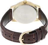 Casio, Men's Watch Analog, Gold Dial Brown Leather Band, MTP-V001GL-9BUD