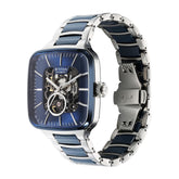 Titan Ceramic Fusion Men's Automatic Watch Blue Dial with Two-Toned Stainless Steel Band, 90175KD02
