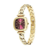 Titan Raga Showstopper Women's Watch Analog Maroon Dial with Gold Stainless Steel Band, 95302YM01