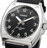 Casio Men's Watch Analog Black Dial With Black Leather Strap, MTP-E730L-1AVDF