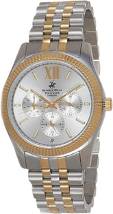 Beverly Hills Polo Club Women's Watch, Analog, Silver Dial,Gold & Silver Stainless Steel Strap, BP3082C.230