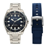 Titan Zero Hour Diver's Series Men's Automatic Watch Black Dial with Silver Stainless Steel Band | 500M Water Resistant, 10071KM01