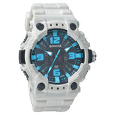 Sonata Men's Watch Analog Black Dial With White Plastic Strap, 77014PP02