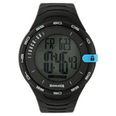 Sonata Men's Digital Watch With Black Plastic Strap, 77041PP03