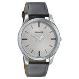 Sonata Men's Watch Analog White Dial With Black Leather Strap, 77063SL04