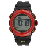 Sonata Men's Digital Watch With Black Plastic Strap, 77037PP01